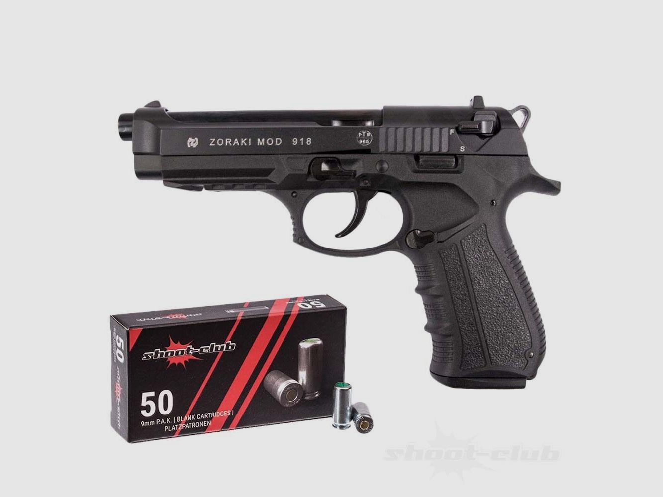 Pistola a salve Zoraki 918-P blu 9mm PAK + cartucce a salve
