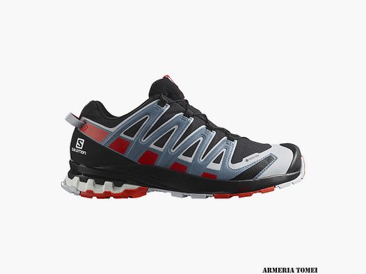 SALOMON – MEN – XA PRO 3D V8 GTX Black / Fiery Red / Faded Denim