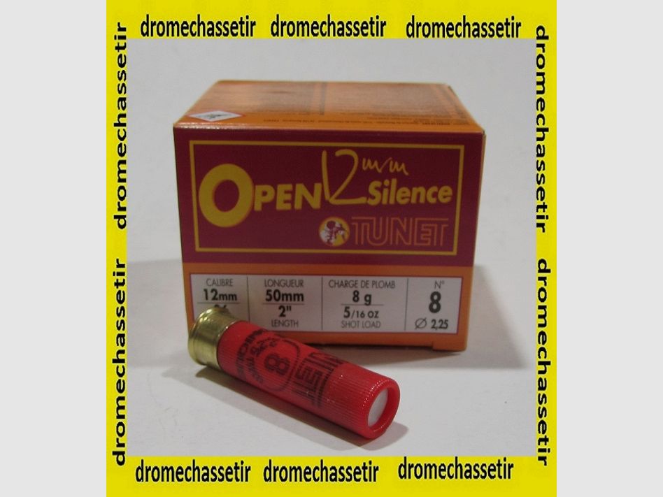 Box mit 25 Patronen 12mm Tunet subsonisch Bleischrot 8
