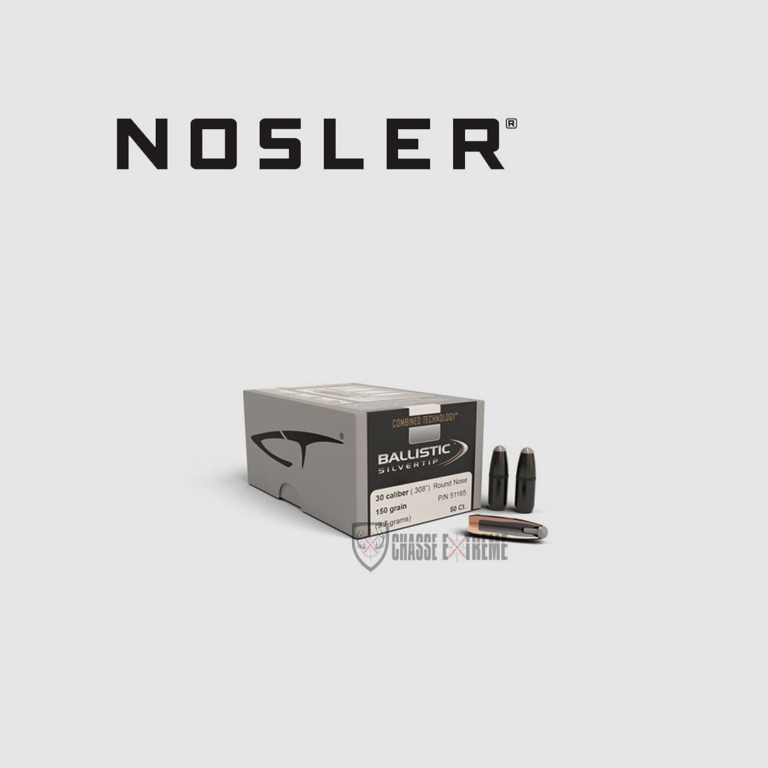 50 Geschosse NOSLER Kal 30 150 Gr Rn C460