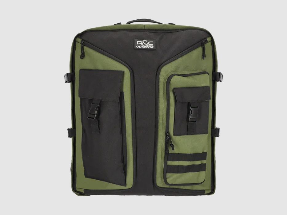 Multifunktions-Rucksack / Armbrust - Transporttasche - ca. 80 Liter - Oliv/Schwarz