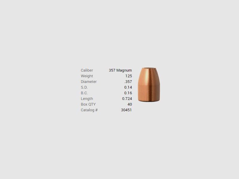 Barnes Geschoss .357 Mag./.357 125GR M/LE Tac-XP Pistol FB 40 Stück
