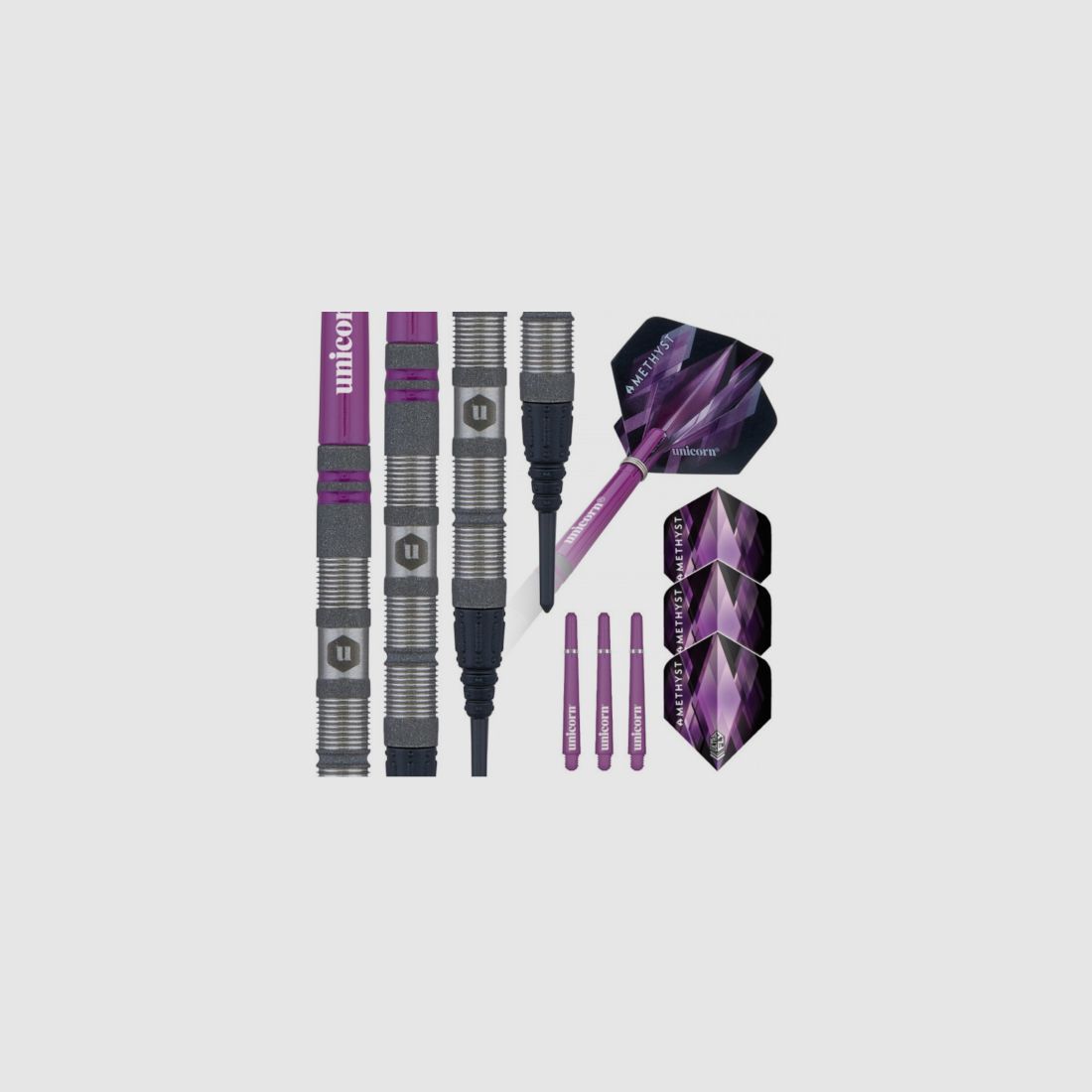 UNICORN – Amethyst Style 1 80% Wolfram Soft Tip Darts – 18G, Bild 5 von 7