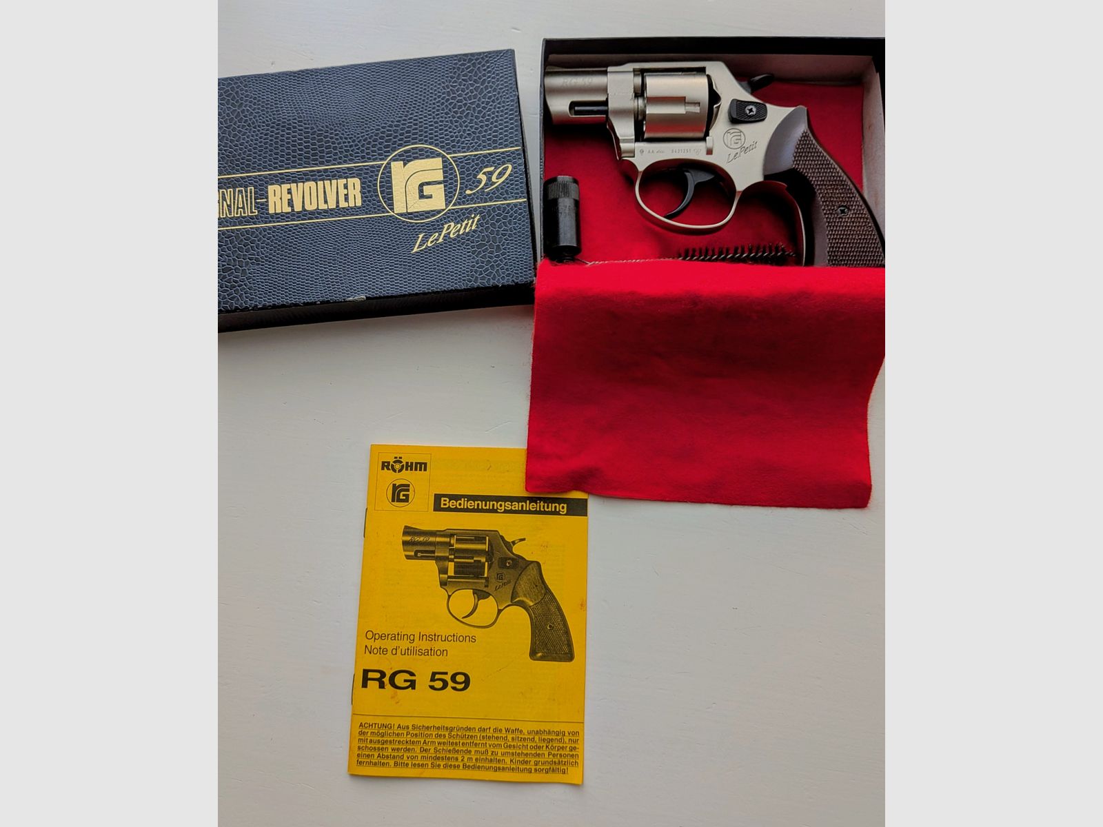Röhm RG 59 LePetit + Nickel+ oude PTB 527+ houten grip+ 9mm R.K, afbeelding 3 van 8