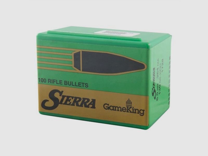 SIERRA PALLINI 6,5MM (0,264″) 130GR HOLLOW POINT BOAT TAIL 100/BOX, immagine 1 di 2