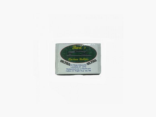BART'S BALAS .22 ULTRA FLAT BASE 52GR 500UD.