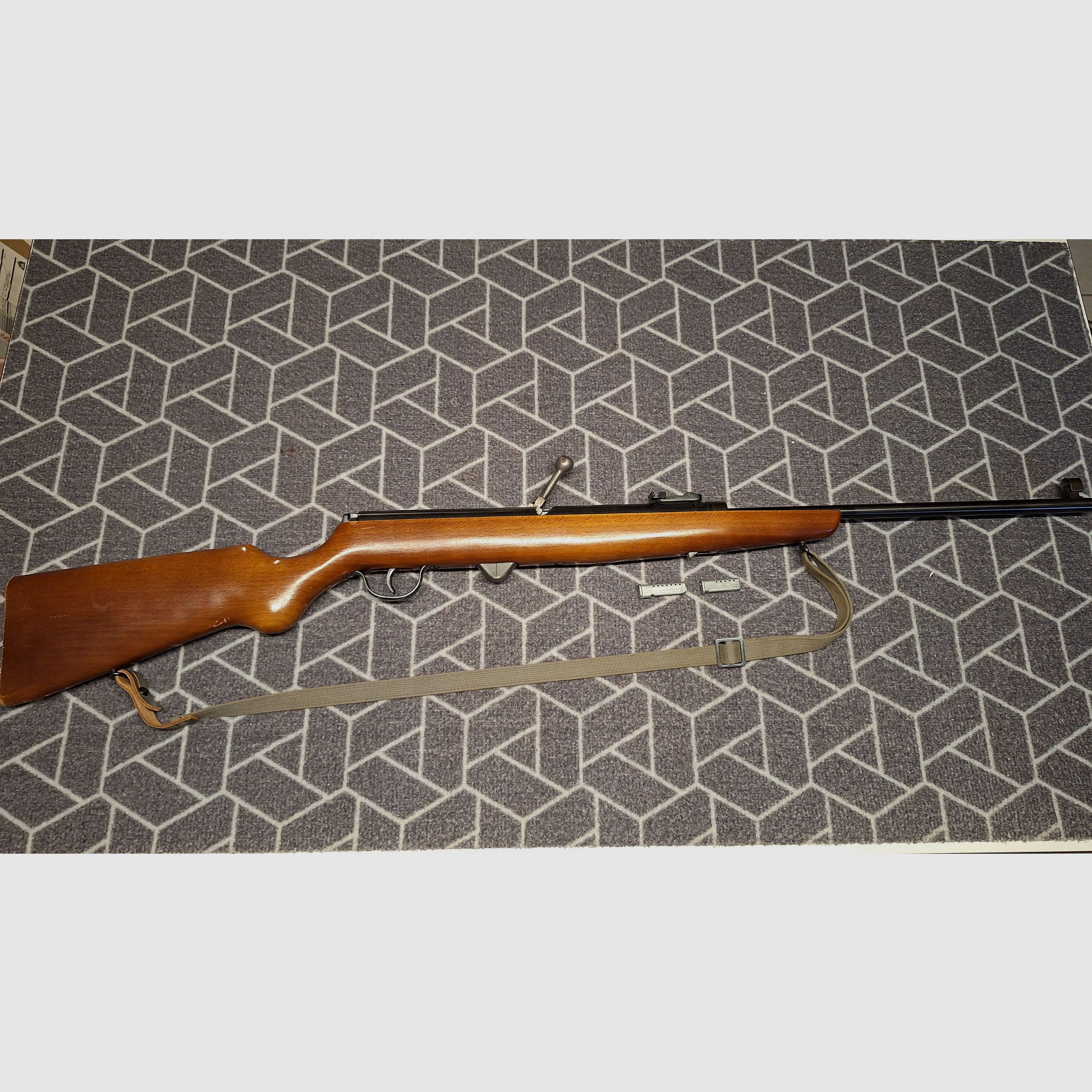 ¡Haenel Suhl 310 DDR-GST carabina de aire comprimido con 2 cargadores!