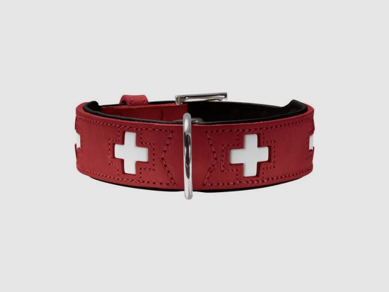 Hunter Halsband Swiss Rot/Schwarz L-XL (70)