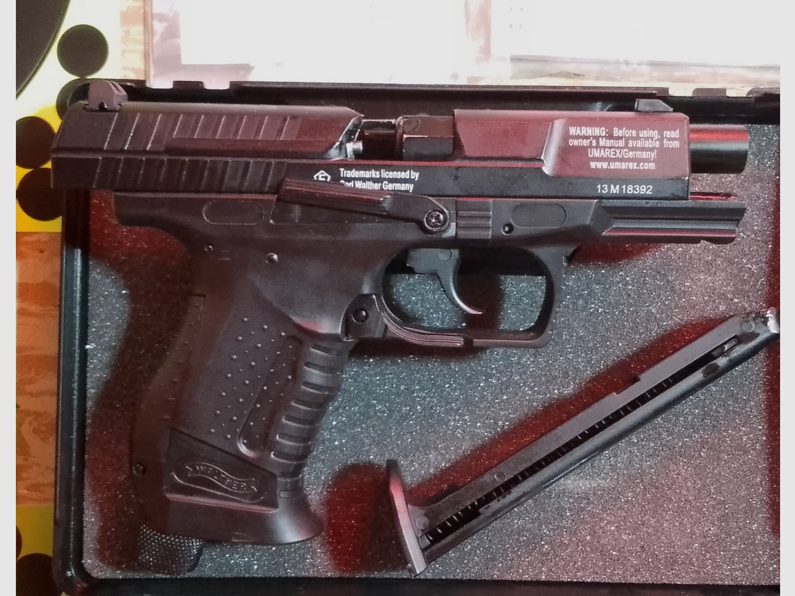Walther P99 RAM mit Zubehör Laser Koffer Zielscheiben  Rubberballs Polyballs Set 