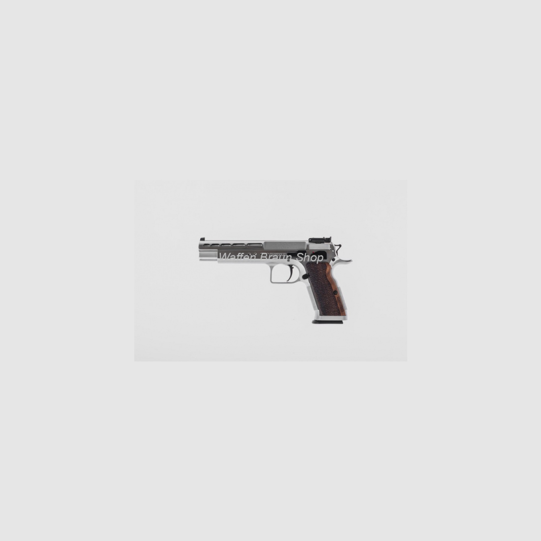 Tanfoglio Pistole T97L Gold Match Bullseye, 6", Kal. .45 Auto, hartverchromt, 3-Positionen-Visier