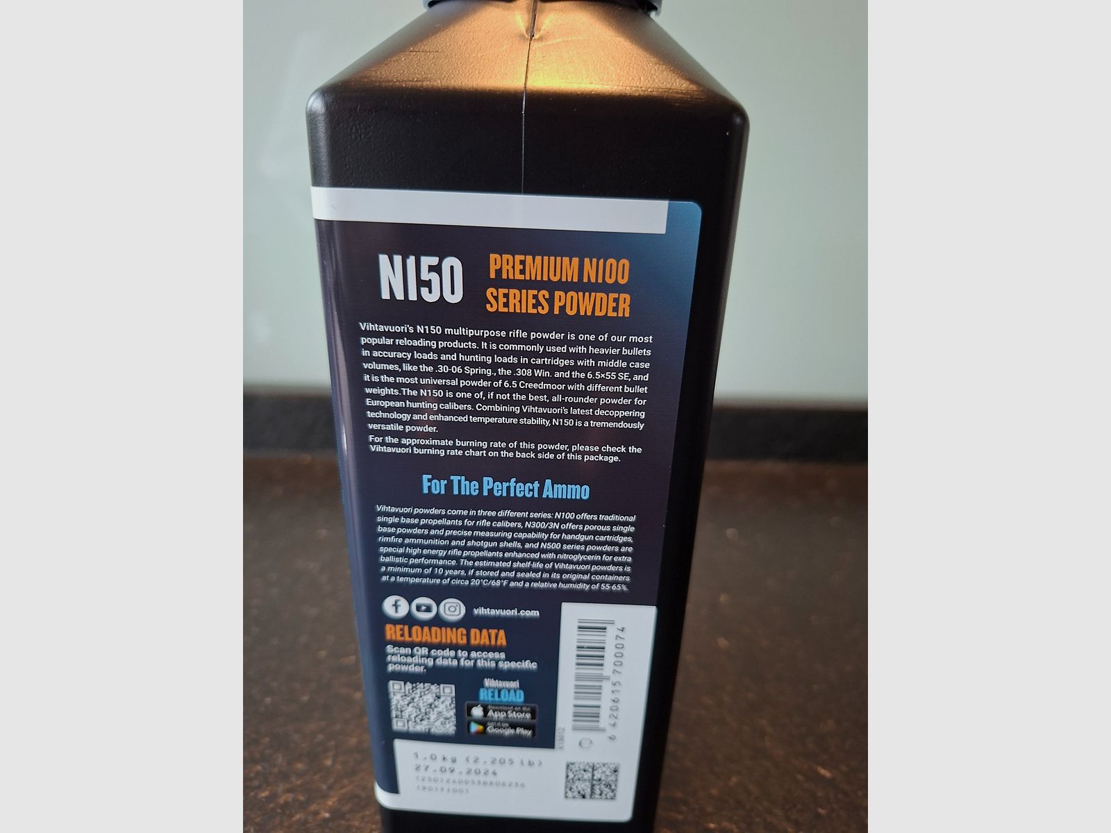 Vihtavuori N150 prochowy 950 gr.