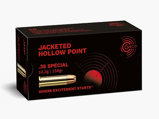 GECO .38 Special Jacketed Hollow Point 10,2g/158gr - 50 cartuchos