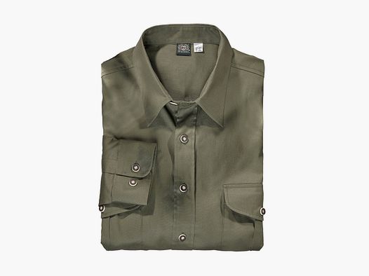 OS-Trachten Camicia da Uomo a Manica Lunga con Zona di Stretch