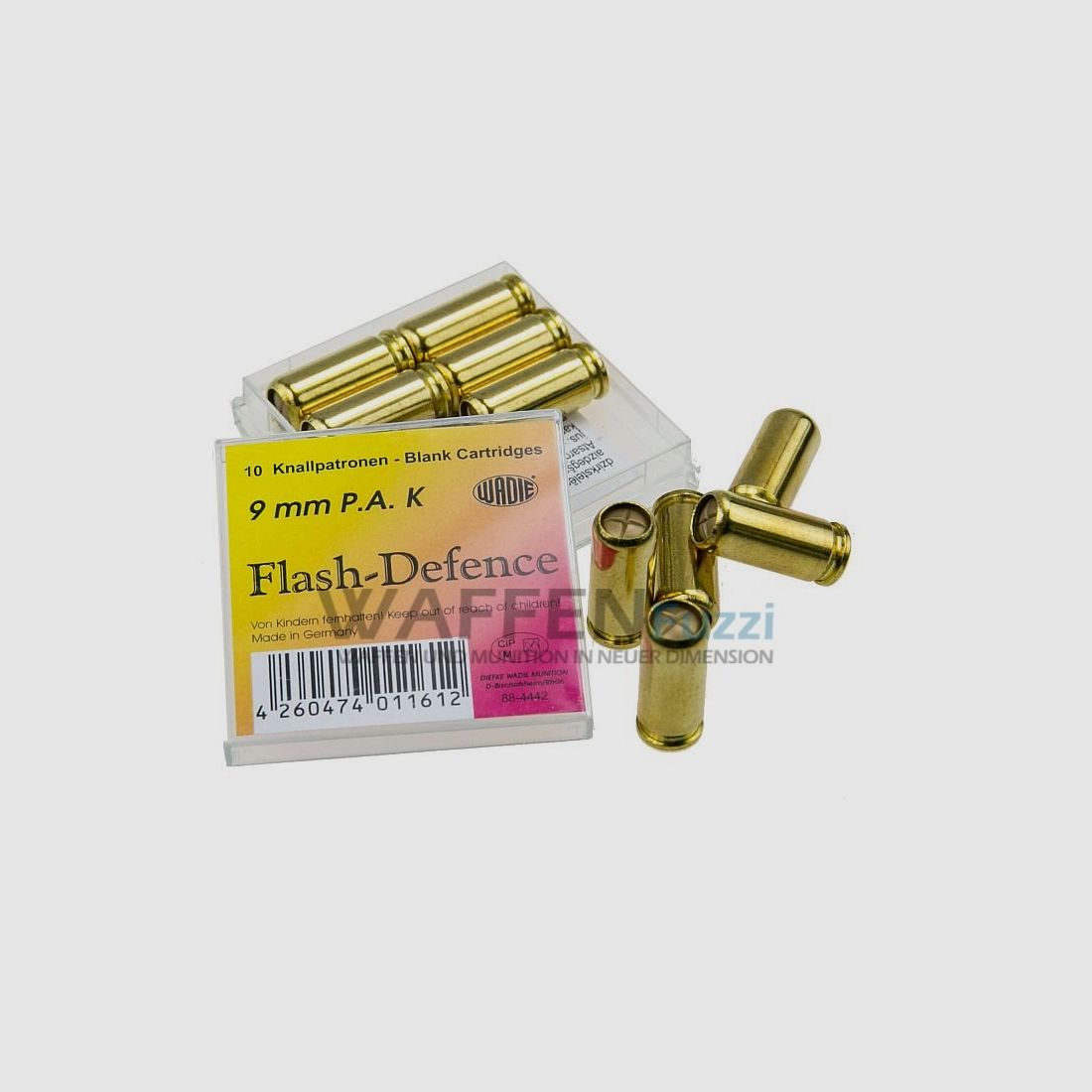 Wadie Flash Defence cartouche à balle éclair pour pistolets à blanc de 9 mm