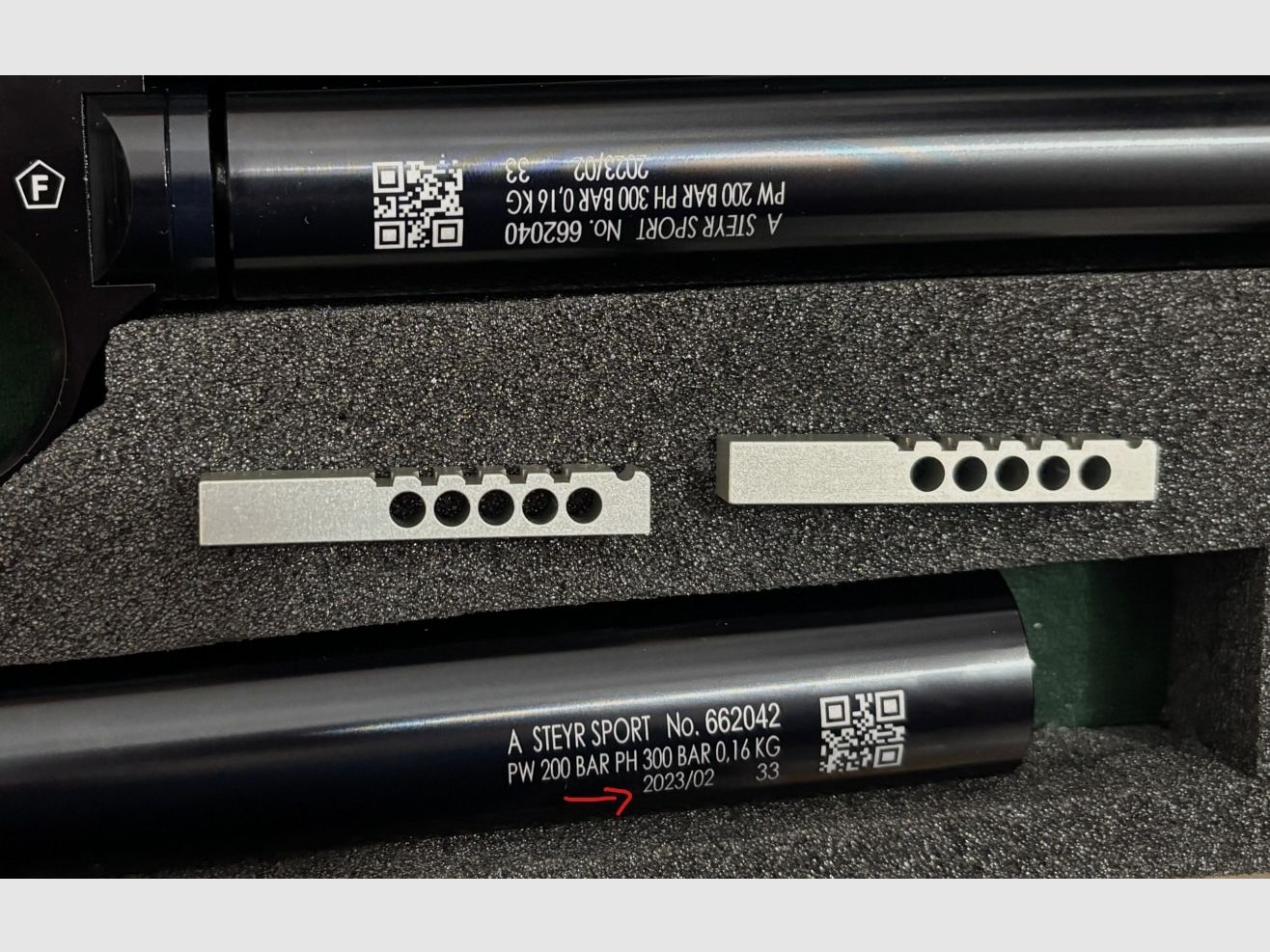 Steyr LP50 RF Compact Match-Pistola ad aria compressa con supporto in ottime condizioni