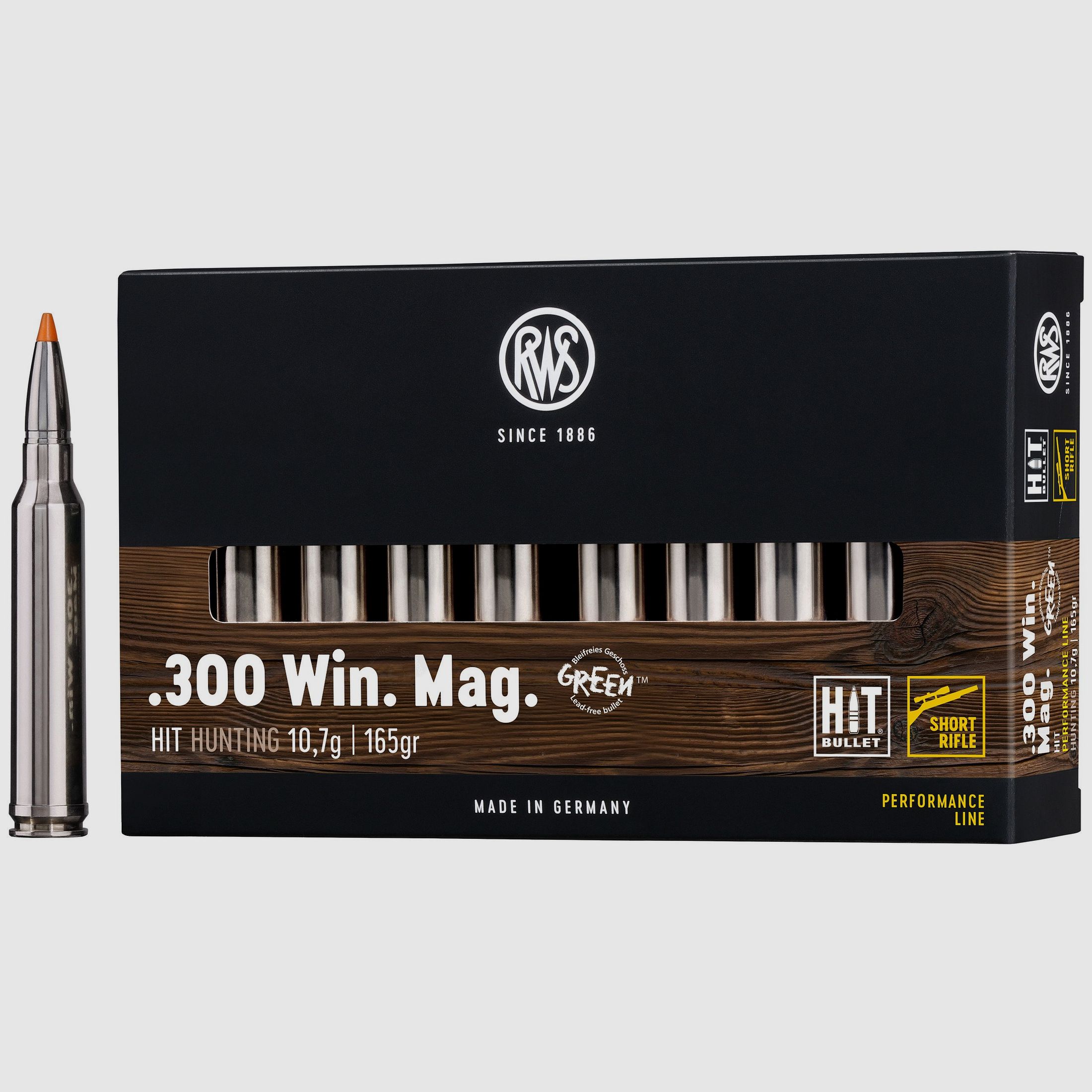 RWS Rifle Cartridges Hit Short Rifle .300 Win. Mag. 165 grains