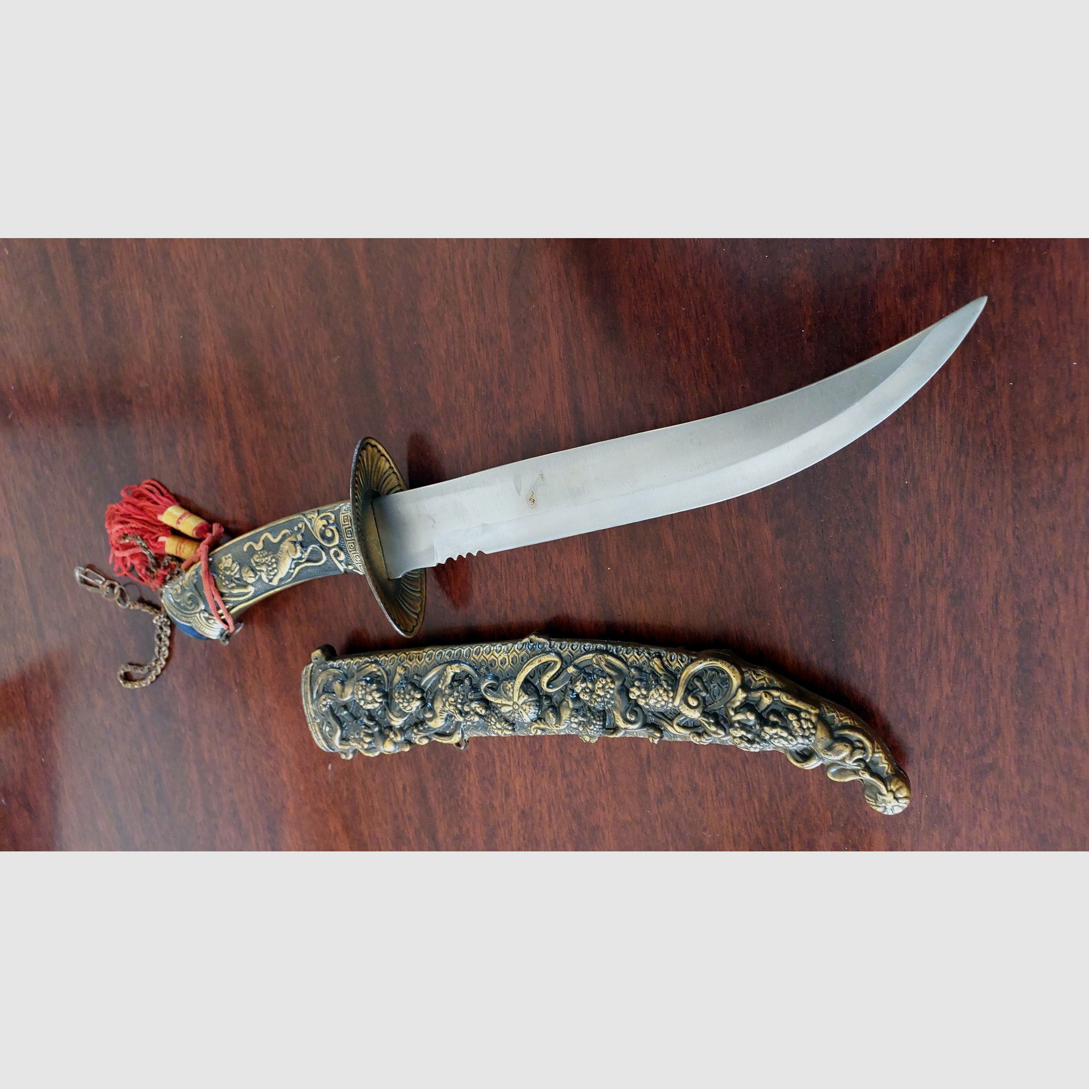 REPLIKA Daga ceremonial china Daga de perro león chino Decoración