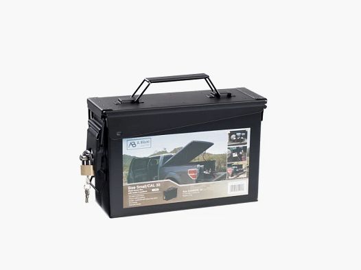 NATO / US ammunition box size 1 (Cal.30), metal, lockable, lock with 2 keys, black, without print, new