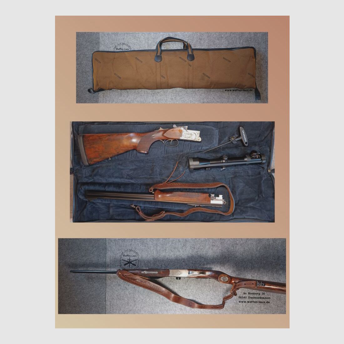 Krieghoff Ulm Ultra TS Zeiss Variopoint 2,5-10x50 calcio a pompa* RH con occhio sinistro