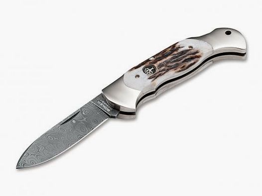 Böker Manufaktur Solingen Scout Spearpoint Hirschhorn Damast