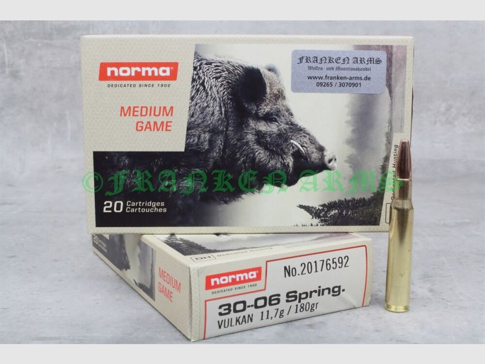 Norma Vulkan .30-06 Spr. 180gr. 11,7g 20 pièces Prix dégressif