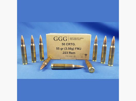 GGG 223 Rem. FMJ 55grs. 3.56g