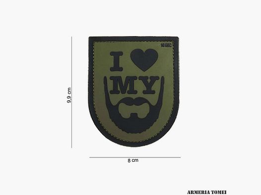 PATCH – 3D PVC I LOVE MY BEARD GREEN #14043