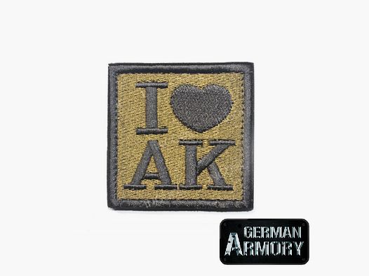 I love AK 47 AK 74 AKM Patch Aufnähmer Button Tactical tacticool Motivation Airsoft Paintball