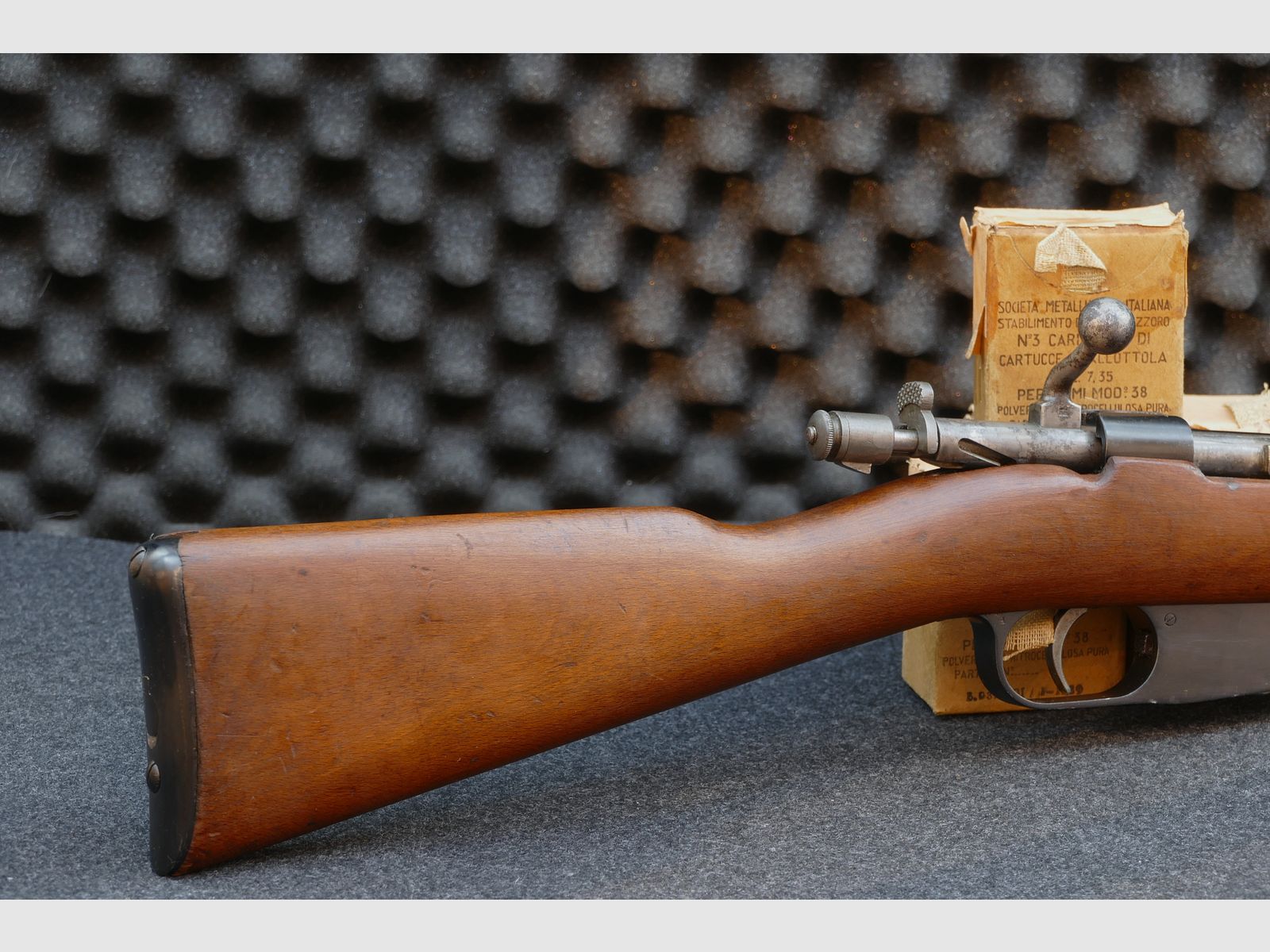 Carcano Mod. 1938 „Fucile Corto“, 7,35Carcano — 1939 — Calcio e sistema con lo stesso numero (fucile corto), ordinanza, collezionista