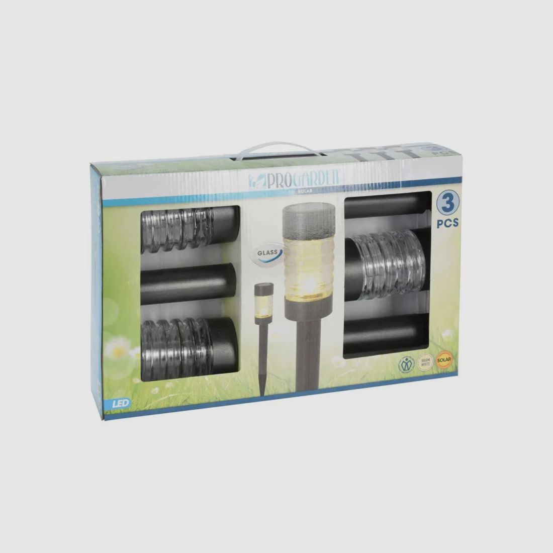 Lot de 3 lampes solaires LED blanc chaud - Noir, image 4 sur 7