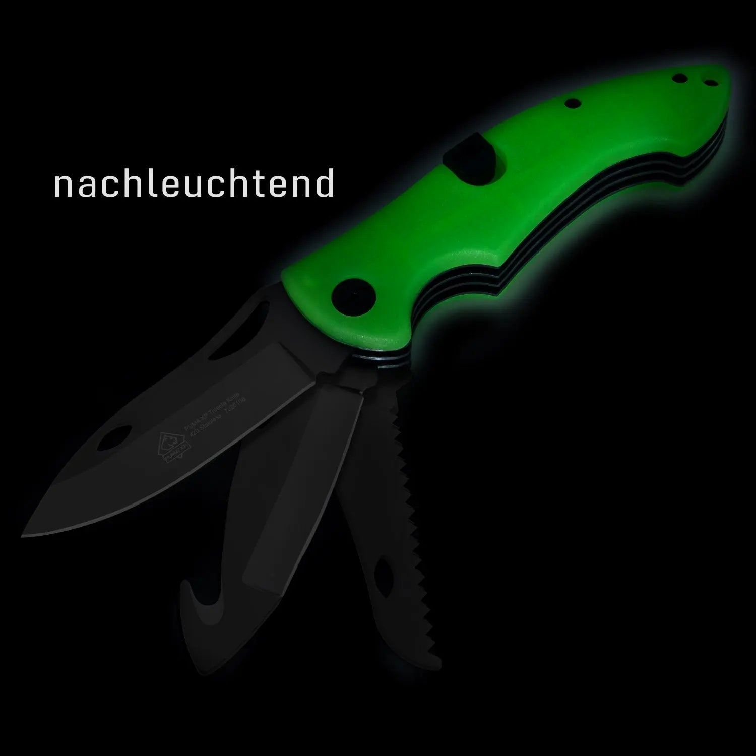 PUMA XP Trifecta 3-Klingen Schliessmesser, Acryl nachleuchtend