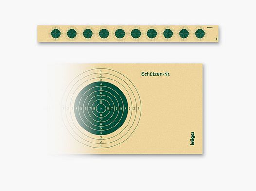 Krüger-Schießscheiben LG-Bänder schmal grün m.Nr. Schießscheiben