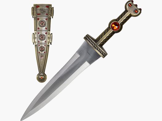 Roman dagger with scabbard in gold color