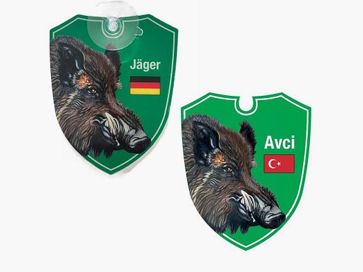 Dual optics car hunting signs wild boar