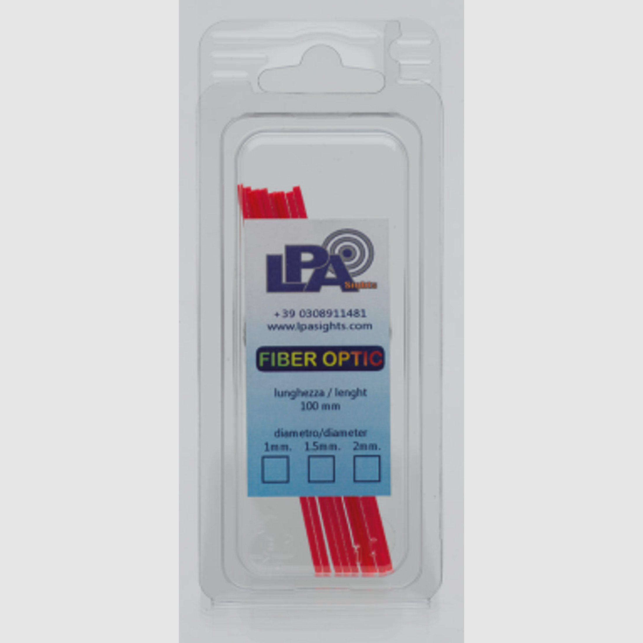 LPA – Varillas de Fibra de Vidrio 2,0 mm, 10 piezas de 10 cm, rojo