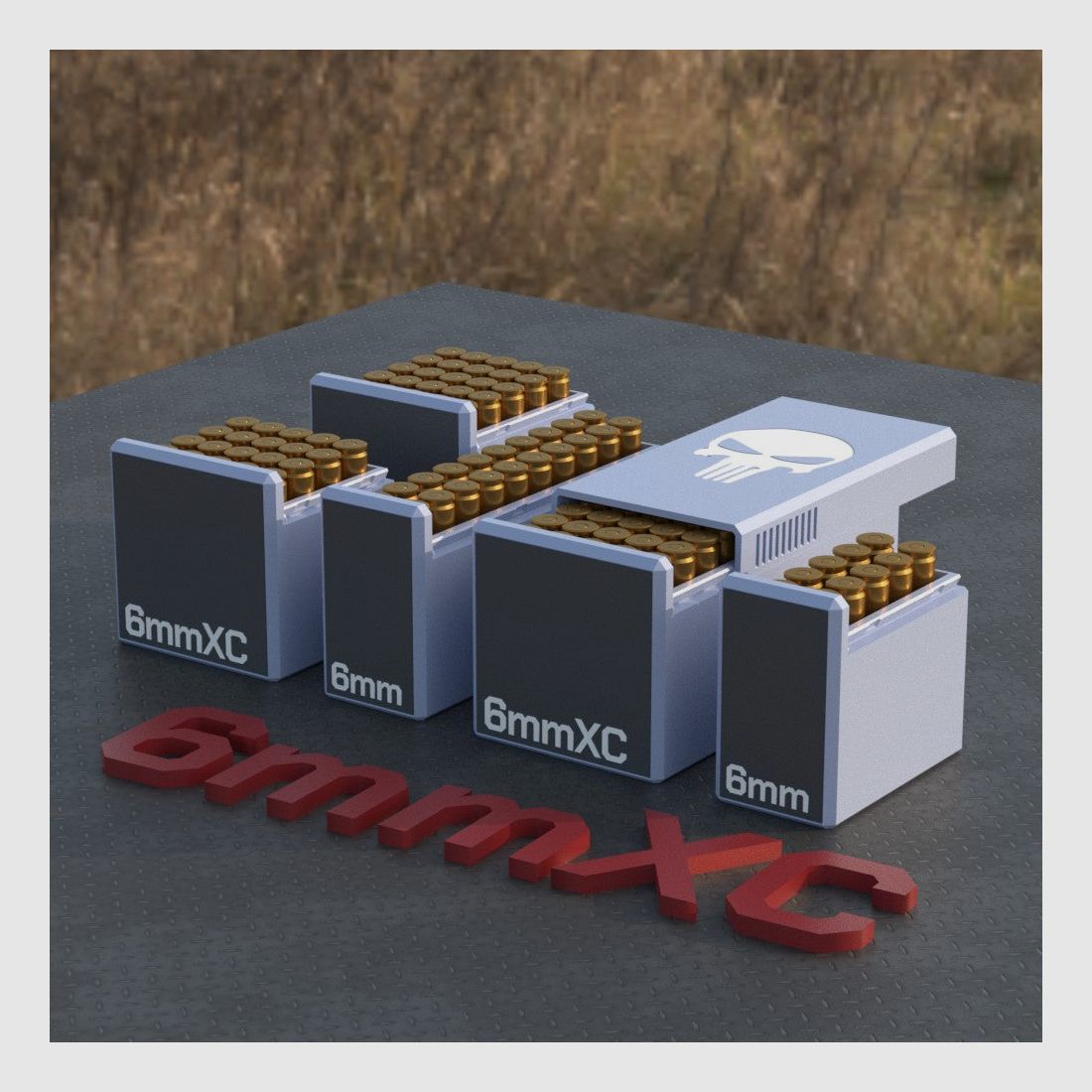 Filamelt Munitionsbox / Ammo Box 6mm XC – Patronenbox für 50 Schuss, Made in Germany