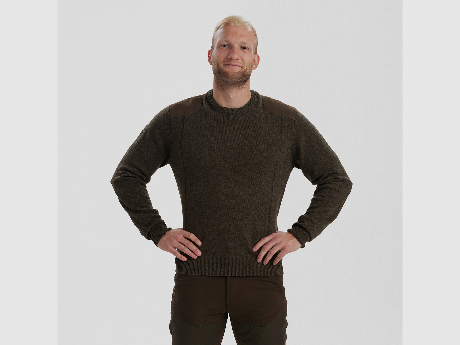 Pull Sheffield à col rond - Dark Elm - Taille : S