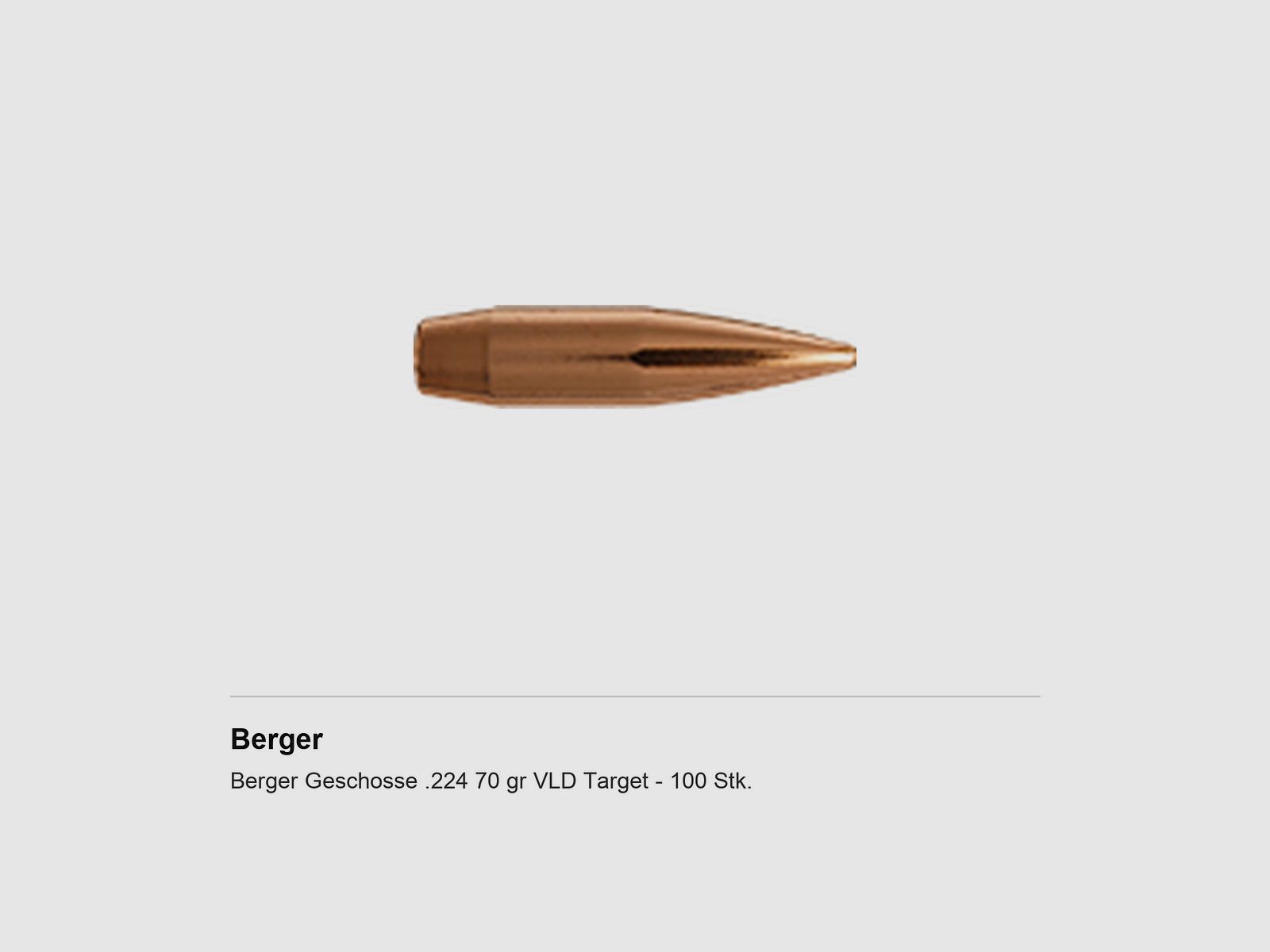 Berger Projectiles .224 70 gr VLD Target – 100 pcs.