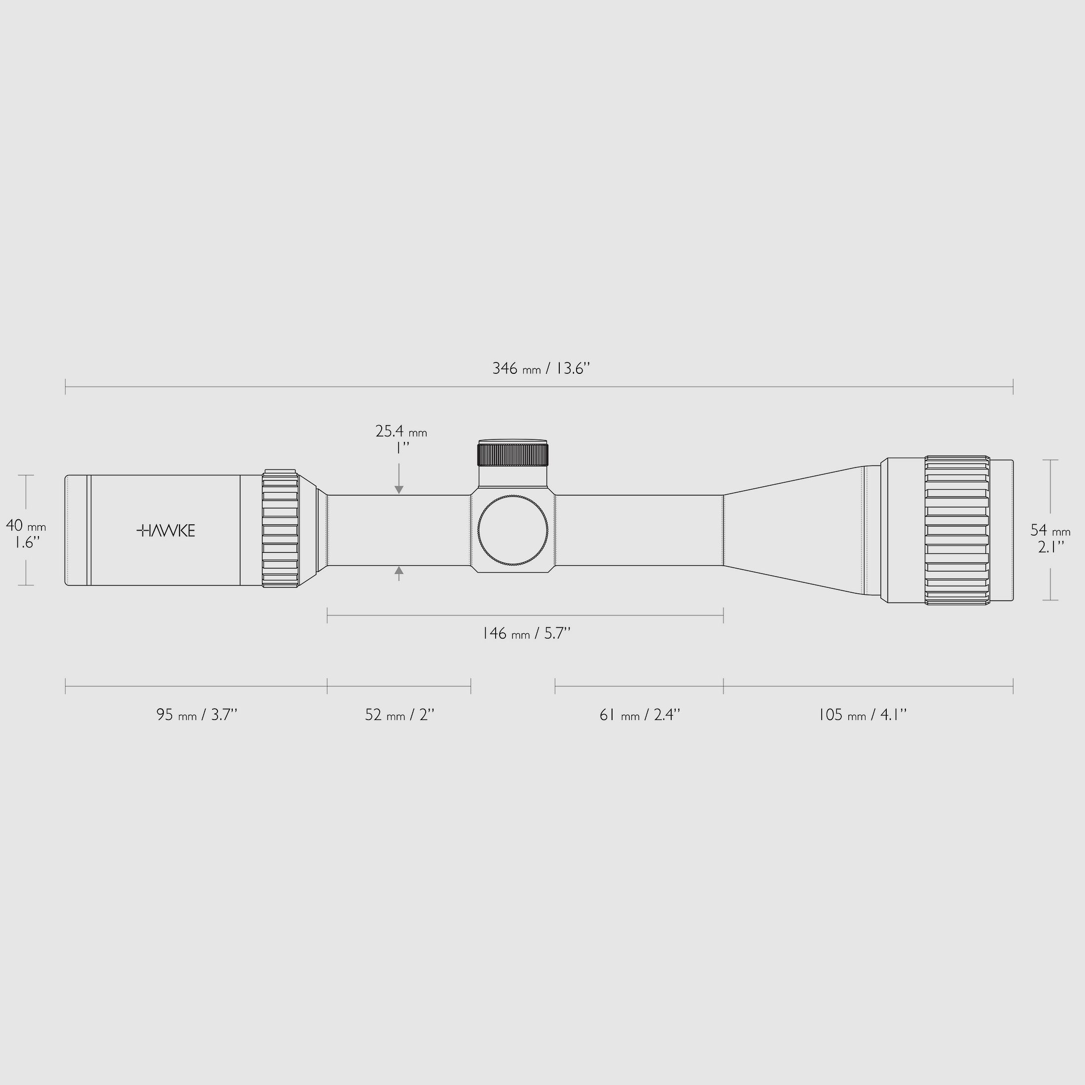 HAWKE 14140 Zielfernrohr VANTAGE 4-12x40 AO 30/30 Duplex Absehen Wasserdicht