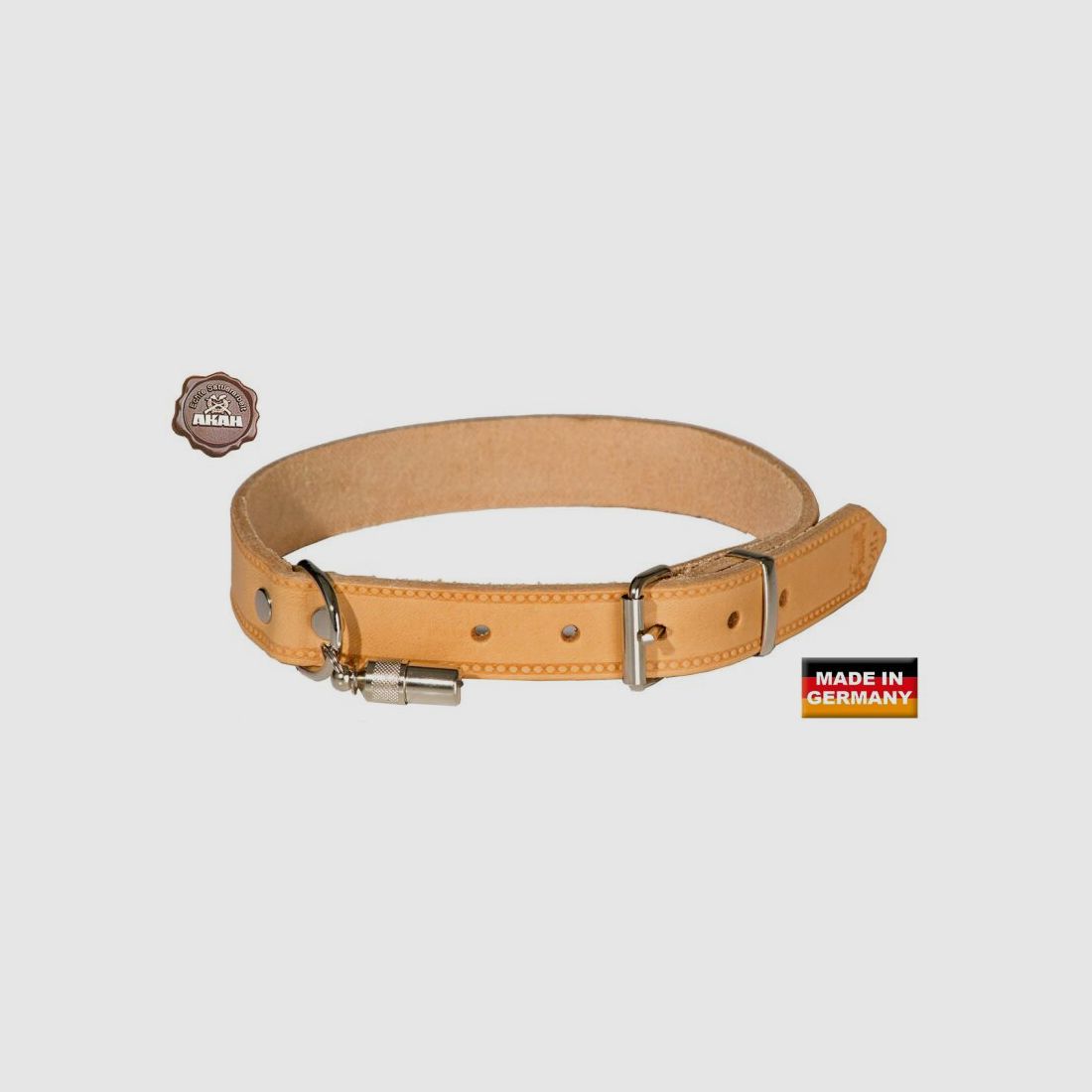AKAH Halsband genietet aus Fahlleder