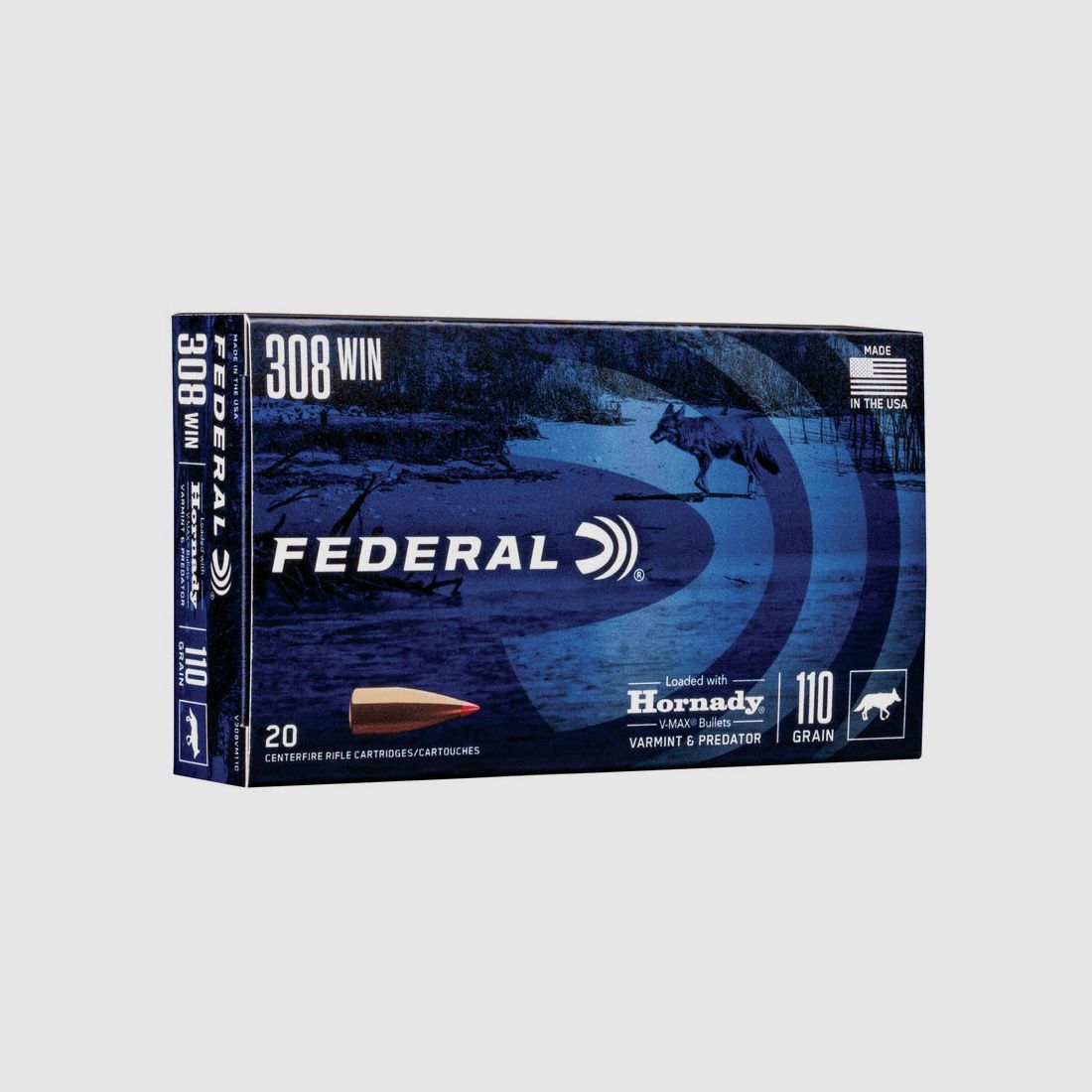 Federal Varmint & Predator .308 Win. 110GR Hornady V-Max 20 cartridges