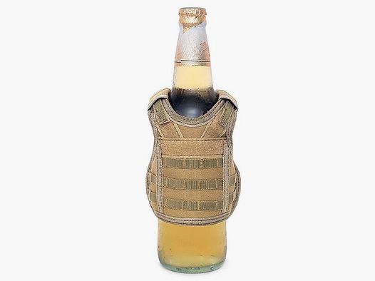 Mini Schutzweste für Bierflasche / Weinflasche / Thermosflasche - Sand ( Beige )