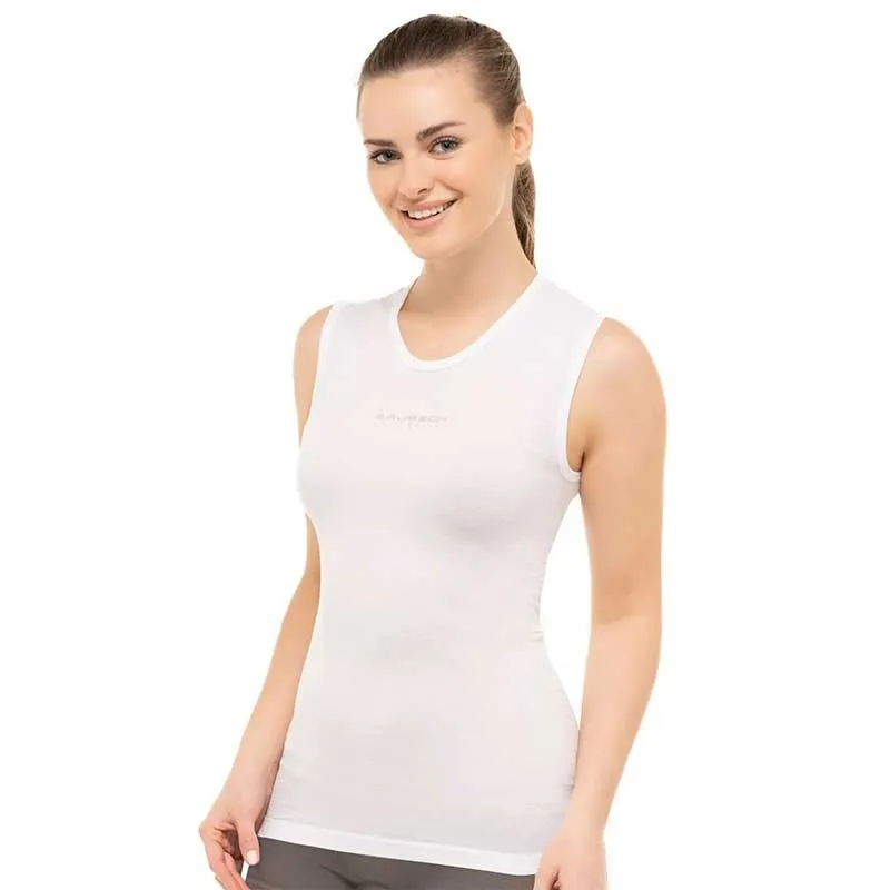 Koszulka Brubeck typu Base Layer bez rękawów - biała, zdjęcie 3 z 4