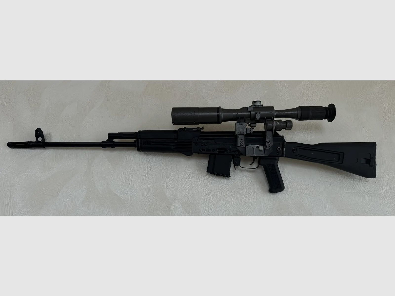 Izhmash A-M3 in caliber .223 Rem. – Civilian sport version of the AK-47 with sniper scope