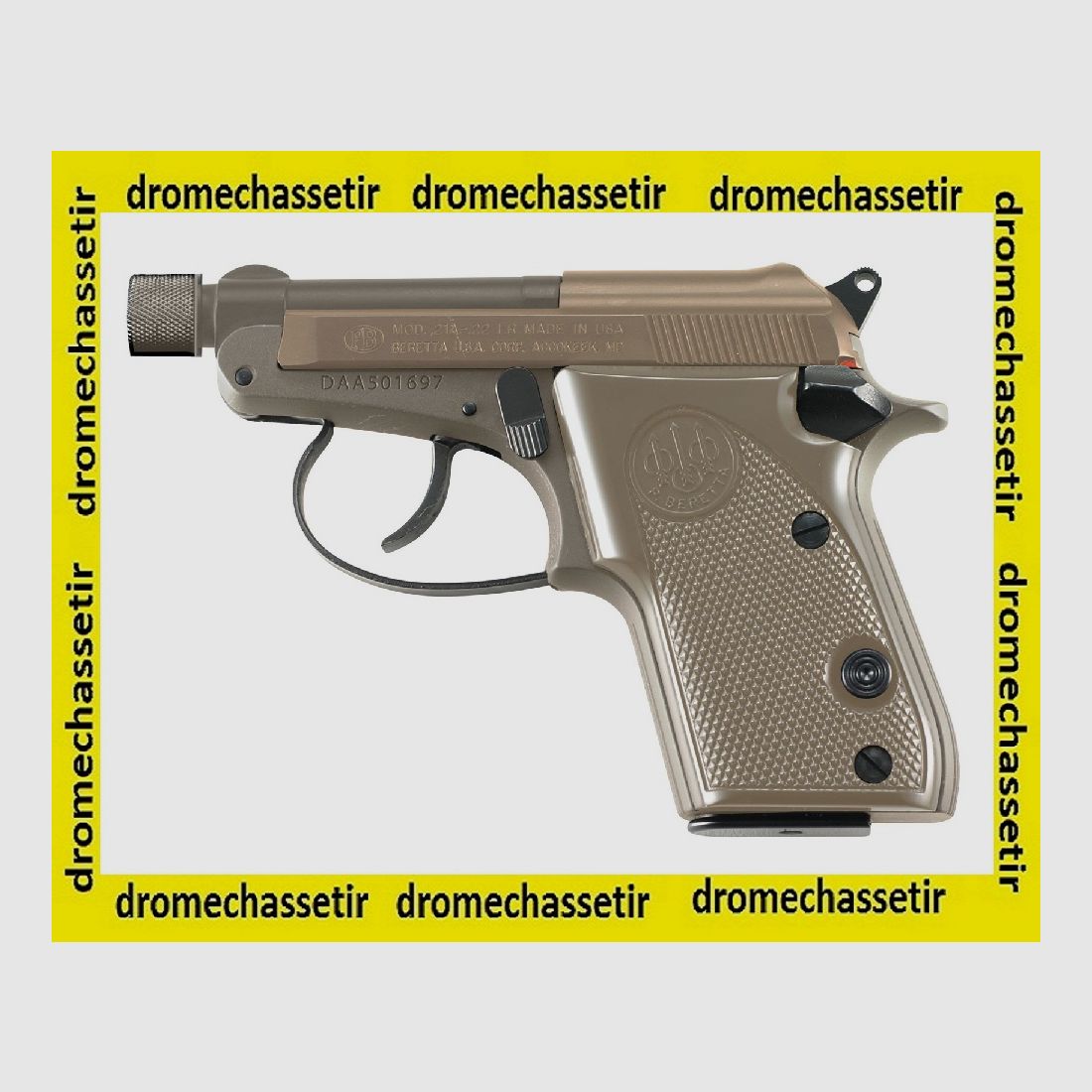 BERETTA 21A BOBCAT FDE PISTOL .22LR 1 MAGAZINE 7 ROUNDS 2.9" FIL1/2-28" J212126