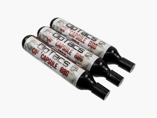 OpTacs CO2 Kapsel 88g - 3er Pack Kartusche fr Luftgewehre, Airsoft & Paintball