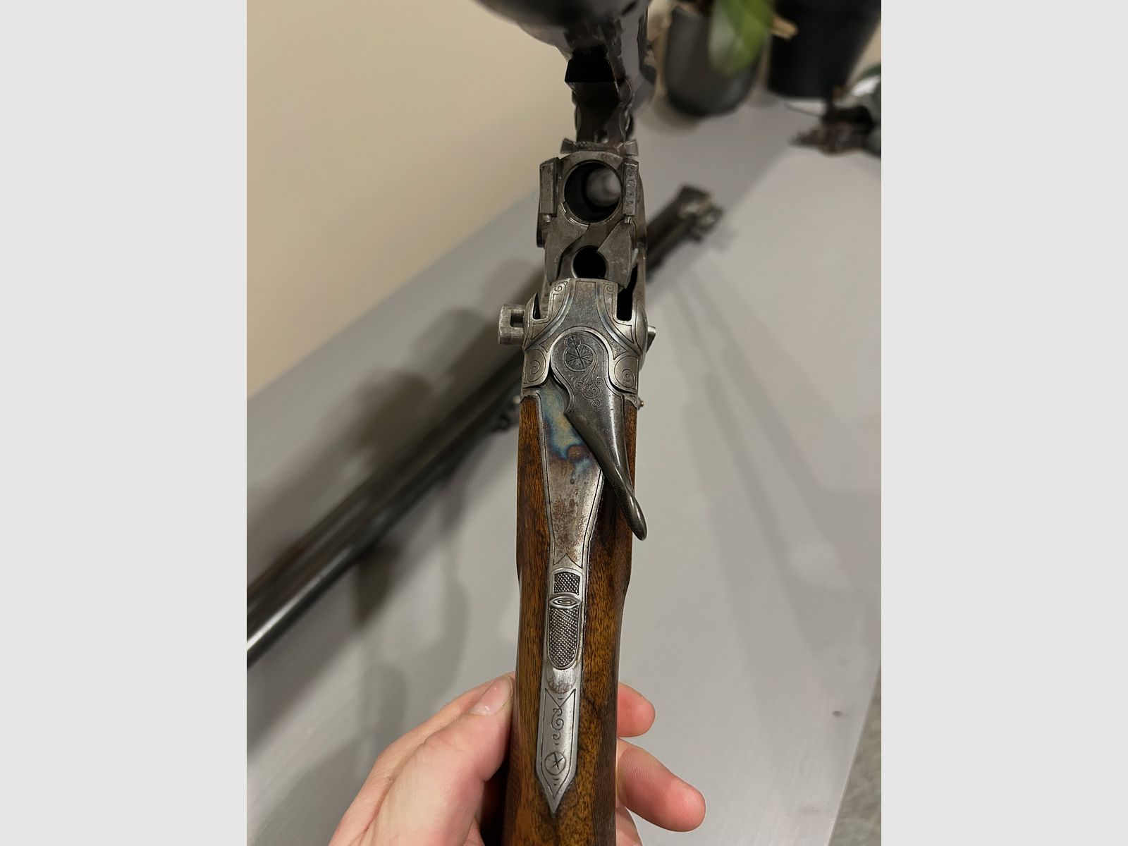 Bockdoppelflinte Merkel Suhl 16/70 avec Krieghoff Wechsellauf 7x57R et lunette Zeiss Diavari 1,5x6