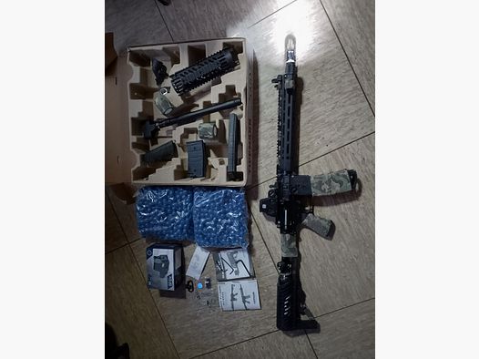 Tippmann Tmc Elite Markierer .68 Zubehör Tuning Lauf Paintballs Cal 68 Set Holo Visier Rot Grün Punkt LED Lampe 3 Magazine Maske Ovp 