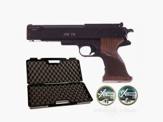 Pistolet pneumatyczny Weihrauch HW 75 4,5 mm zestaw w walizce