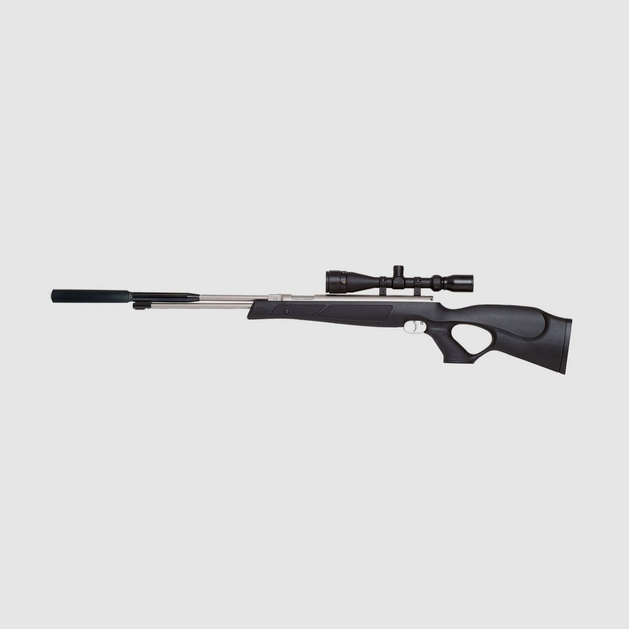 Starrlauf Luftgewehr Weihrauch HW 97 Black Line STL SD Stainless Look Kunststoff Lochschaft SchalldĂ¤mpfer schraubbar Kaliber 4,5 mm (P18)